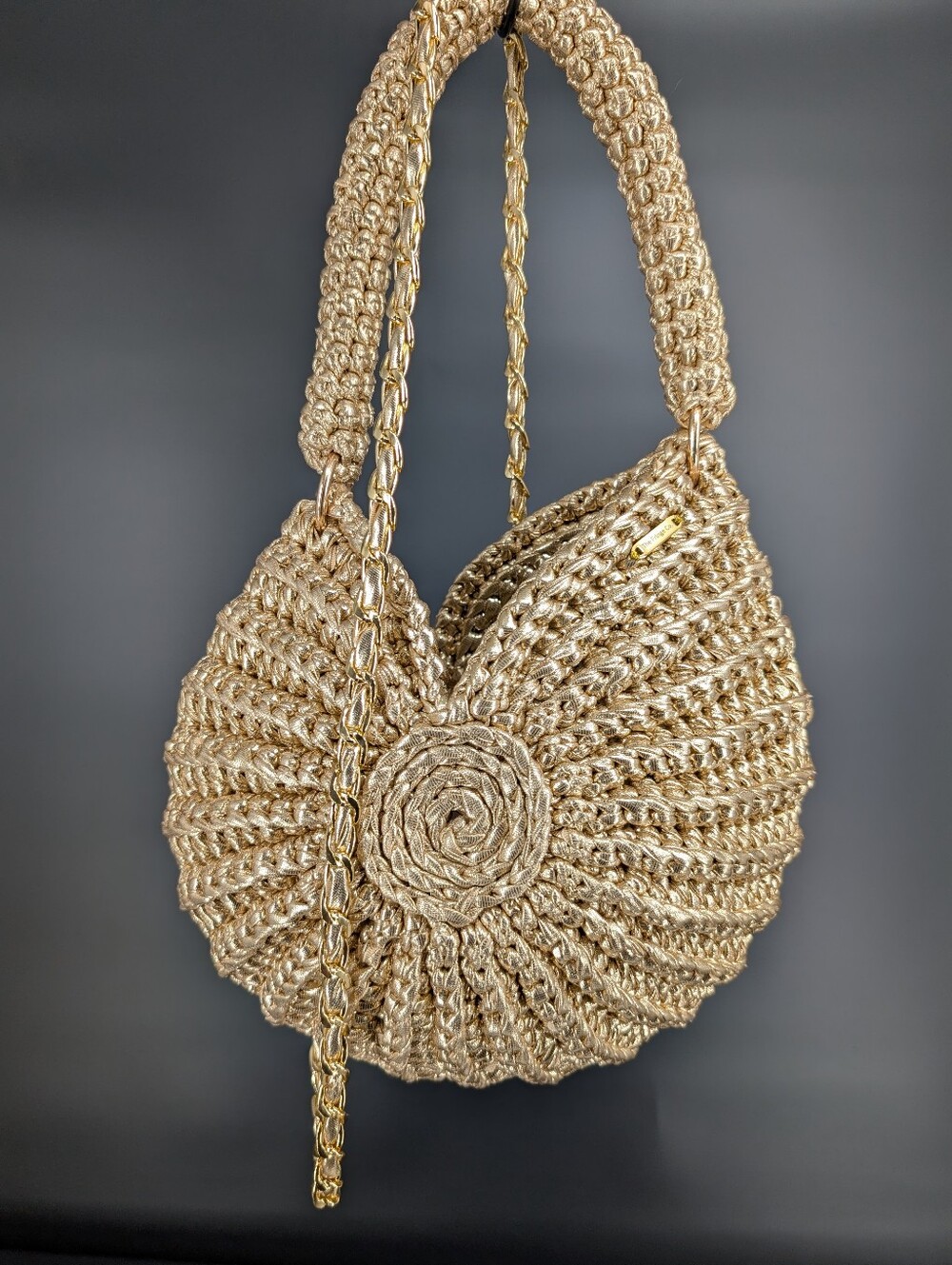 Handmade Seashell Purse - Golden Metallic